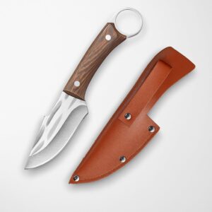 Machado Hybrid Hand-Sharpened Mongolian Knife with Leather Sheath